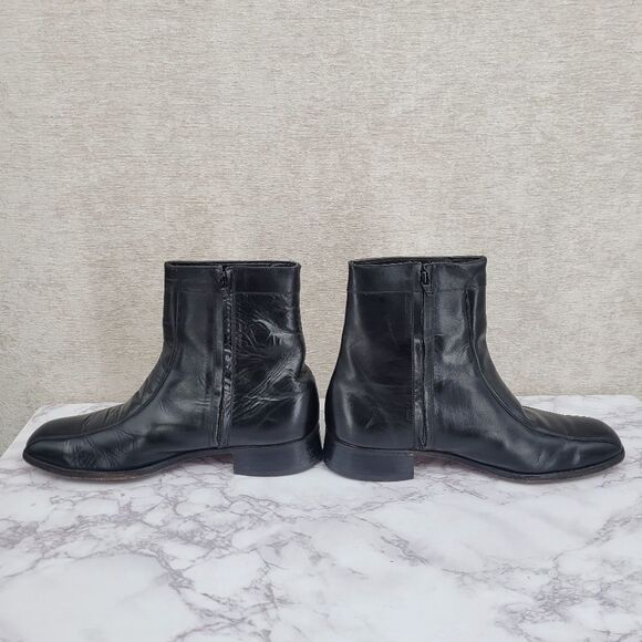 F.D. Leather Equestrian Boots Black Vintage Men's Sz 8.5 English Paddock Riding - Picture 4 of 13